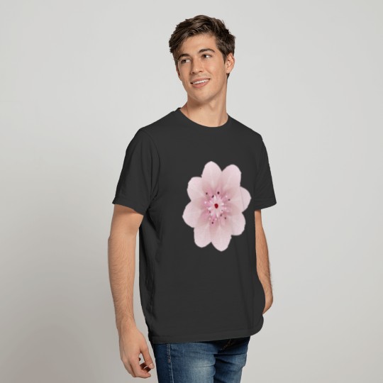 imaginative soft pink flower with pollen T-shirt
