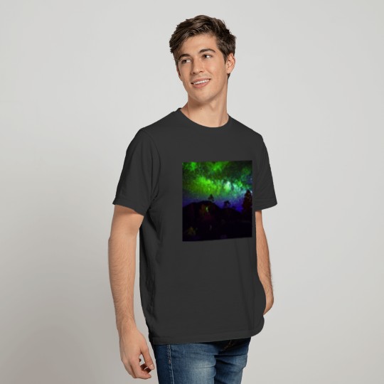 Green Galaxy At Night T-shirt