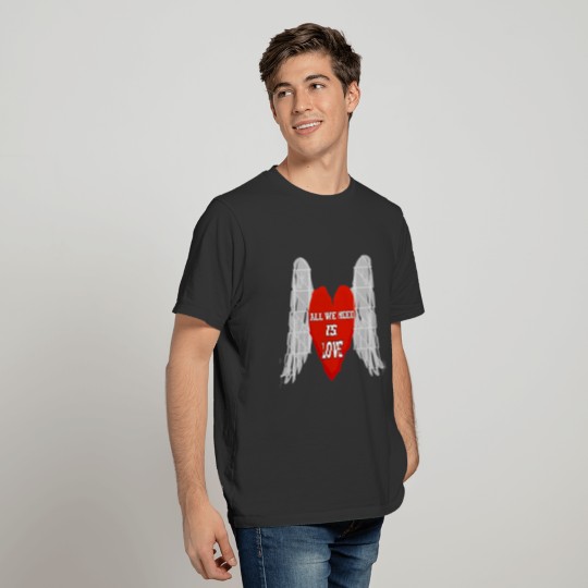Angel flying heart with love T-shirt