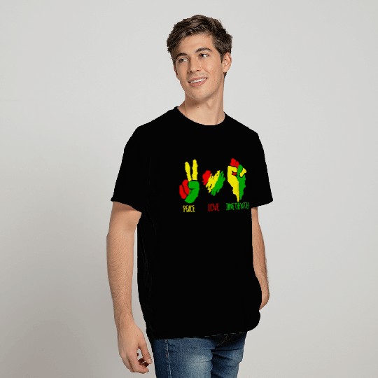 Peace Love Juneteenth T Shirts