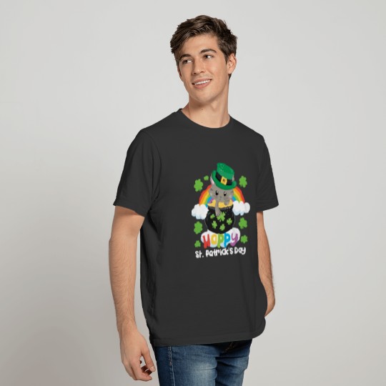 Leprechaun Cat St Patricks Day Rainbow Lucky T-shirt