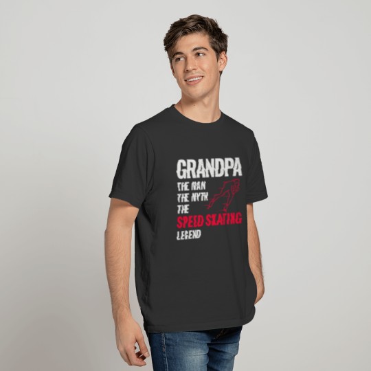 Speed Skating Ice Skater Skate Grandpa Fathers day T-shirt