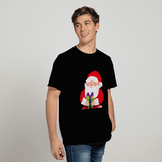 Christmas Santa Claus With Gift Box T Shirts