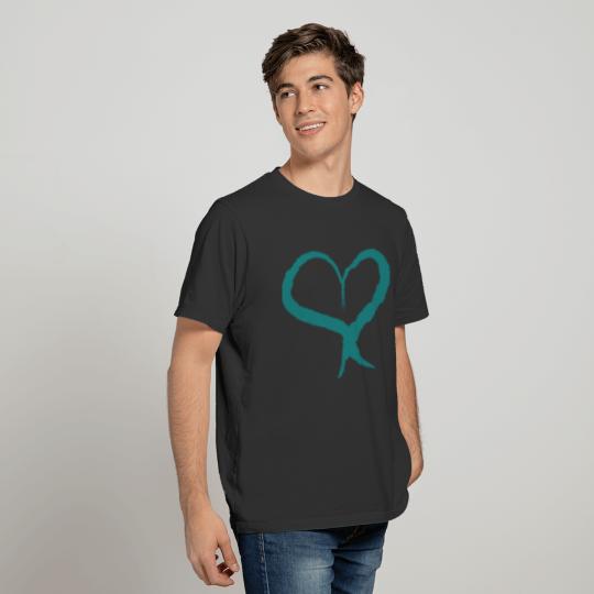 heart symbol blue T-shirt