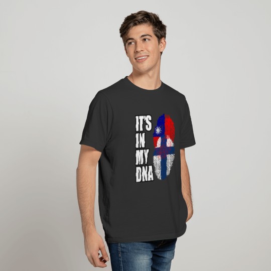 Taiwanese And Finland Mix Heritage DNA Flag T-shirt