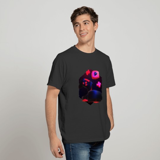 Gamer 3D - synthwave retrowave vaporwave T-shirt