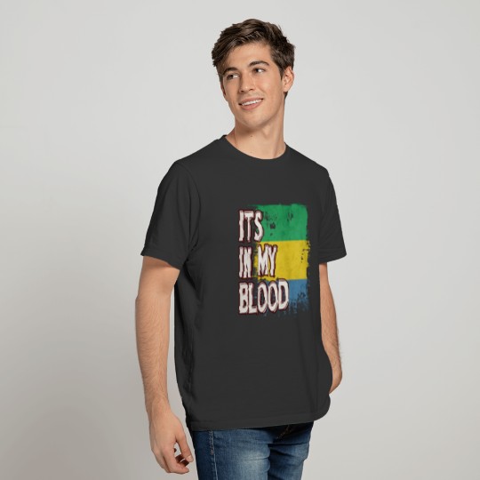 Gabonese Vintage Heritage DNA Flag T-shirt