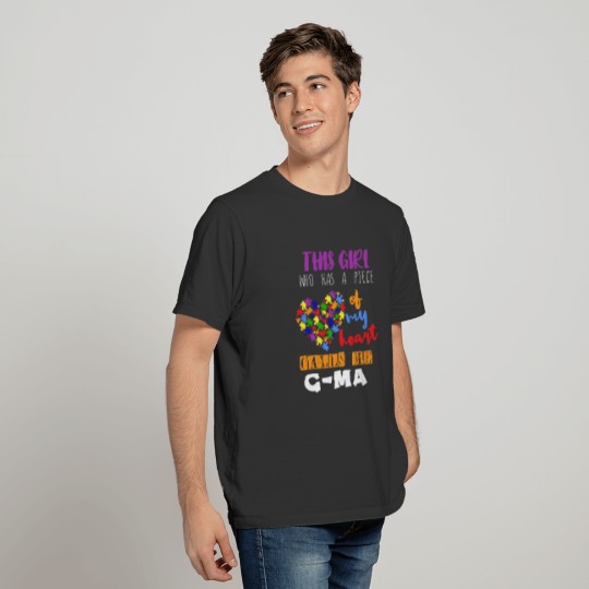 Grandmom Mama Piece Girl Puzzle Autism Awareness T-shirt