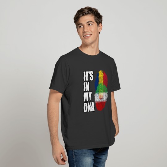 Romanian And Iranian Vintage Heritage DNA Flag T-shirt