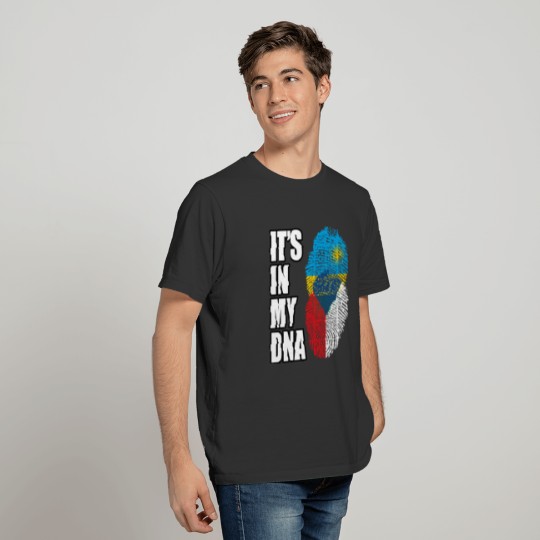 Rwandan And Czech Vintage Heritage DNA Flag T-shirt