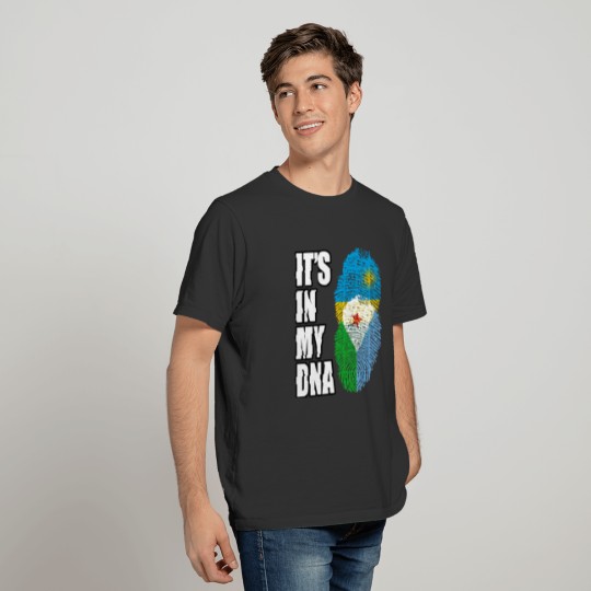 Rwandan And Djiboutian Vintage Heritage DNA Flag T-shirt
