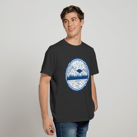 Blue Lake Mountain View Badge T-shirt