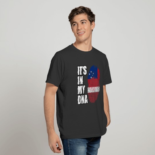Samoan And Latvian Vintage Heritage DNA Flag T-shirt