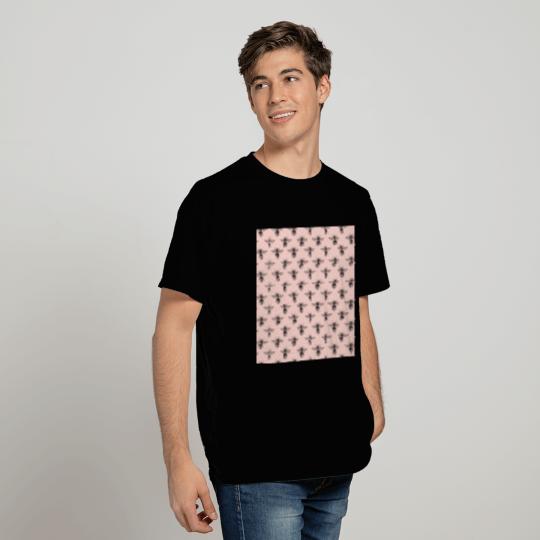 Vintage Honey Bee Pattern Pink T Shirts