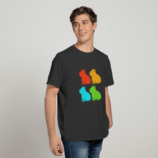 Colorful Zoo Animals Team Rodent Capybara Squad T Shirts
