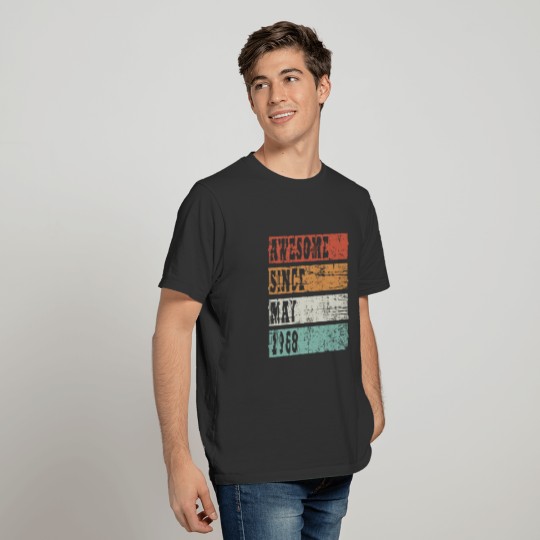 1968 vintage born in May gift T-shirt
