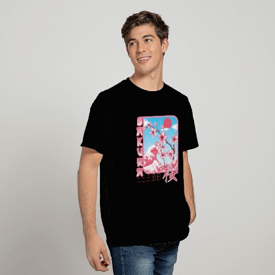 Kanji Characters Style Sakura Japanese Cherry T Shirts
