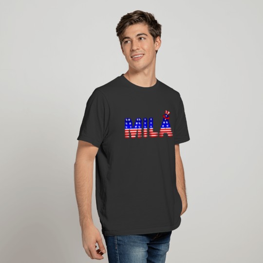 MILA Independence Day Personalized NAME 4 of July T-shirt