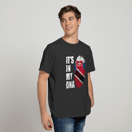 Slovak And Trinidad Tobago Vintage Heritage DNA Fl T-shirt