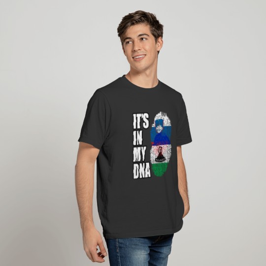 Slovenian And Basotho Vintage Heritage DNA Flag T-shirt