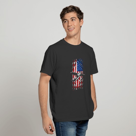 USA American Flag RC Plane T-shirt