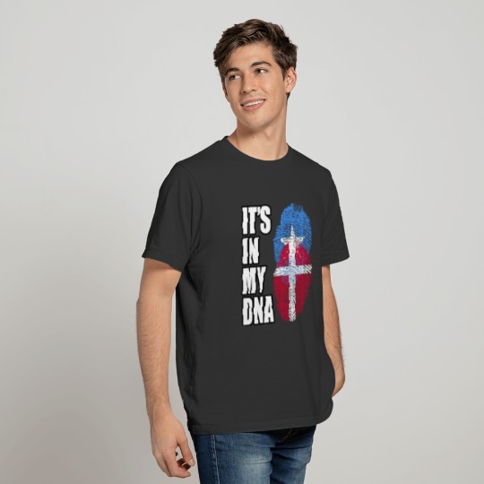 Somali And Danish Vintage Heritage DNA Flag T-shirt