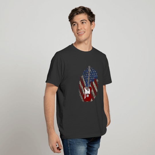 USA Flag American Guitar Player Guitarist T-shirt