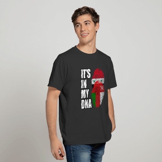 Syrian And Omani Vintage Heritage DNA Flag T-shirt