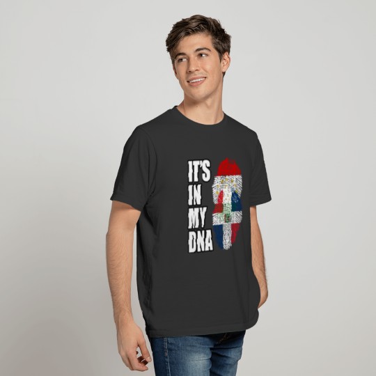 Tajikistani And Dominican Vintage Heritage DNA Fla T-shirt