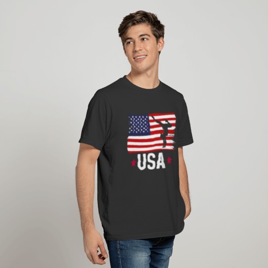 Patriotic Sports American USA Flag Girls Gymnastic T Shirts