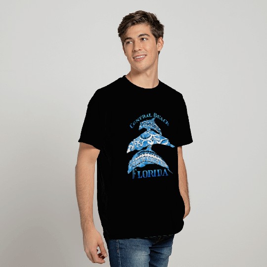 Central Beach Florida Vacation Tribal Dolphins T Shirts