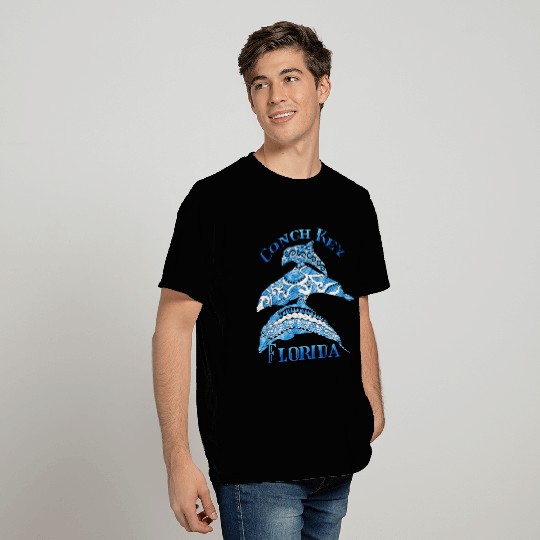 Conch Key Florida Vacation Tribal Dolphins T Shirts