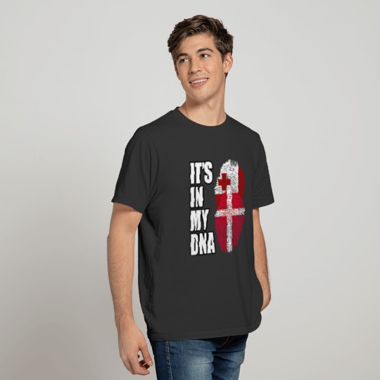 Tongan And Danish Mix Heritage DNA Flag T-shirt