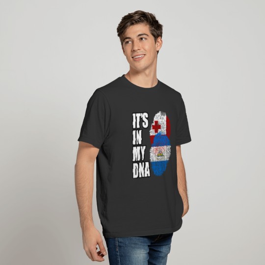 Tongan And Nicaraguan Mix Heritage DNA Flag T-shirt