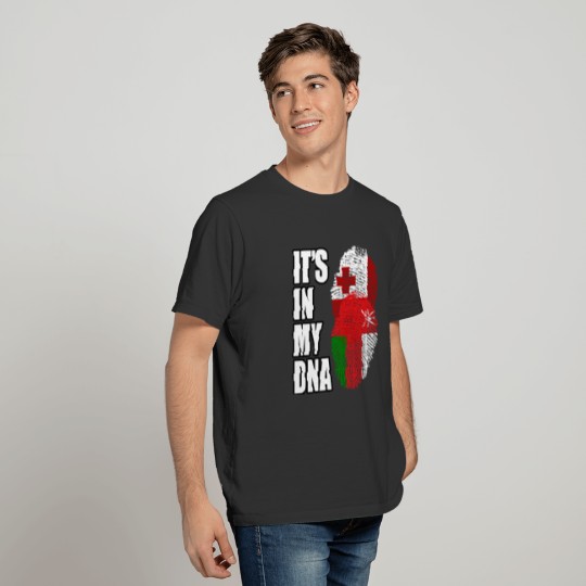 Tongan And Omani Mix Heritage DNA Flag T-shirt
