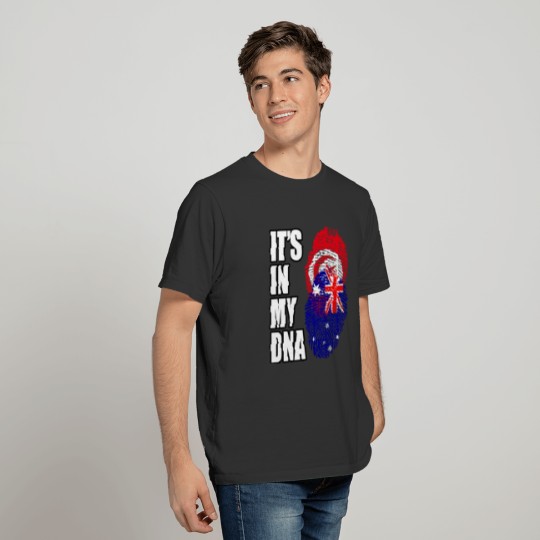Tunisian And Australian Mix Heritage DNA Flag T-shirt
