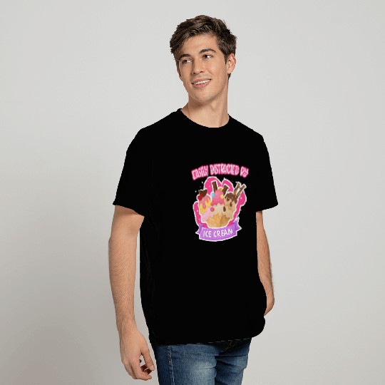 Ice Cream Cone Easily Distracted T Shirts