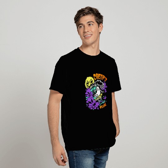 Creep It Real Ghost Halloween Surfing Skeleton T Shirts