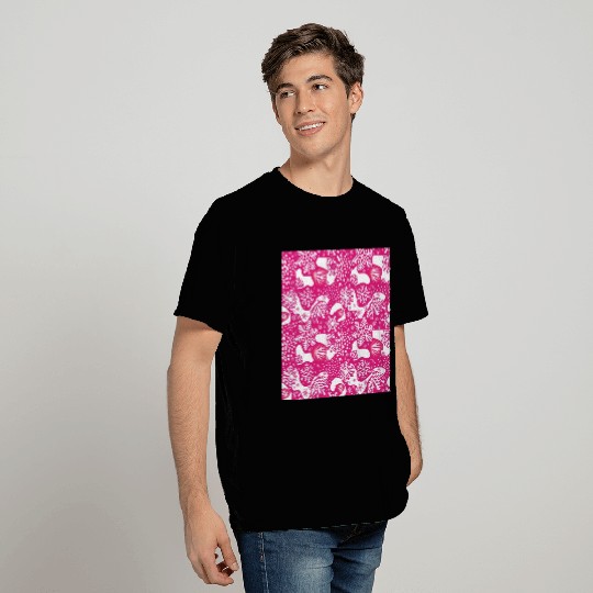 Abstract Pink Winter Pattern T Shirts