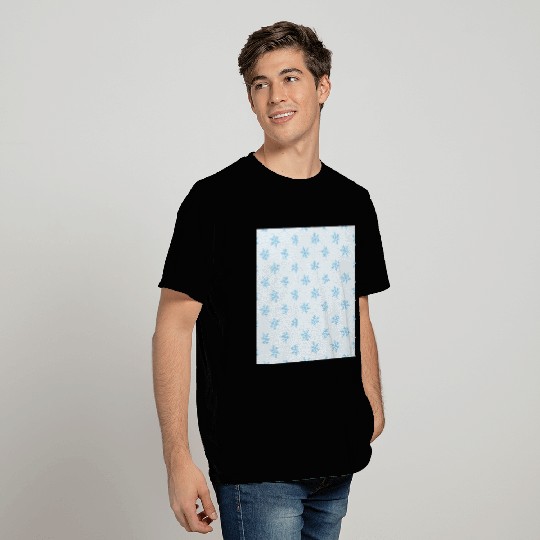 Blue Snowflakes Pattern T Shirts