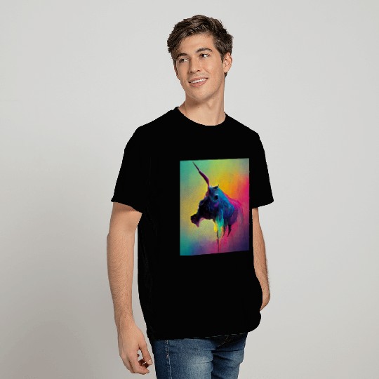 Colorful Unicorn Cow T Shirts