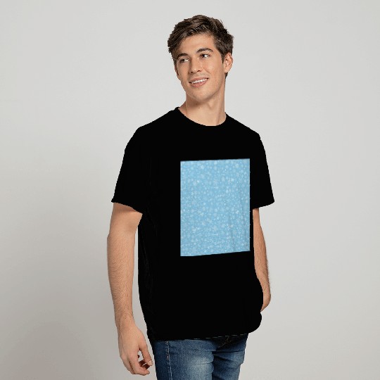 Blue Snowflakes Pattern T Shirts