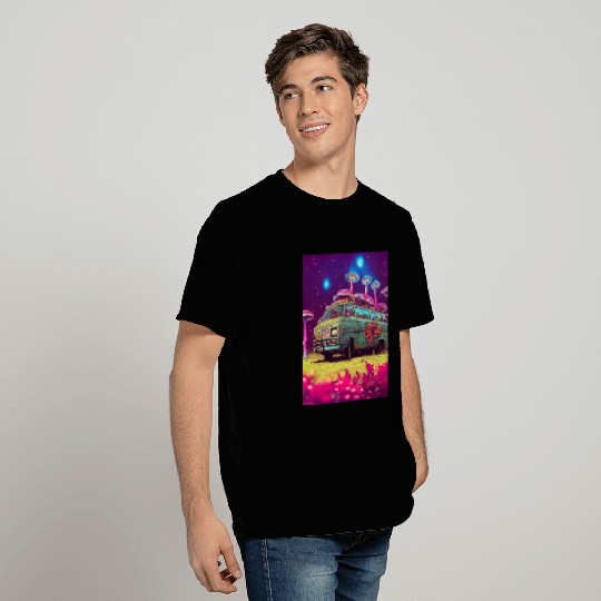 Van and Mushrooms | Trippy Road Trip T Shirts