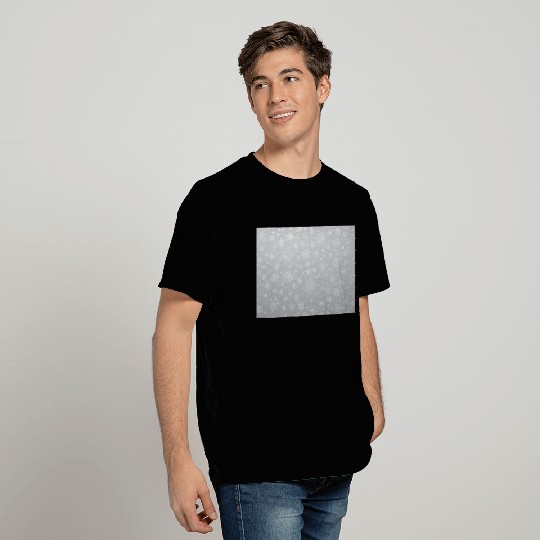 Abstract Grey Snowflakes Pattern T Shirts