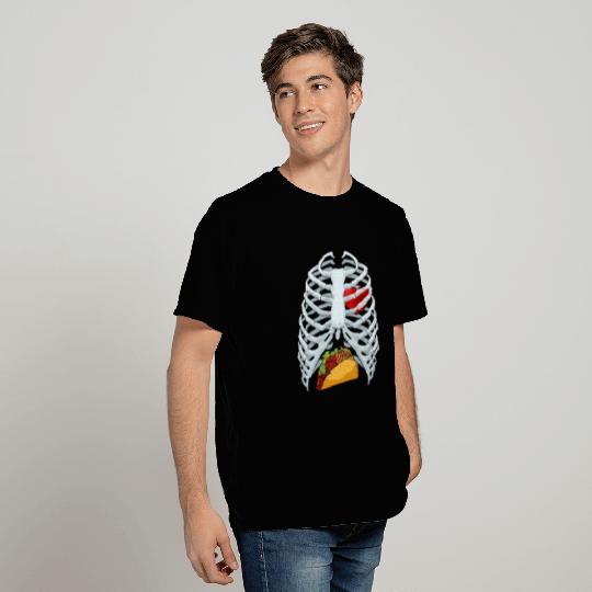 Funny Taco Skeleton Rib Cage Dad Halloween Costume T Shirts