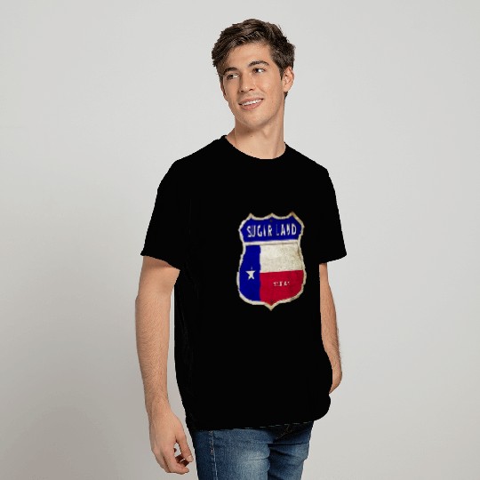 Sugar Land Texas Crest Flag Design T Shirts