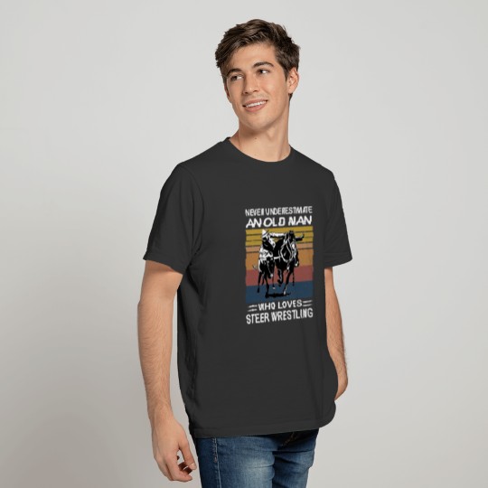 An Old Man Who Loves Steer Wrestling Vintage T Shirts