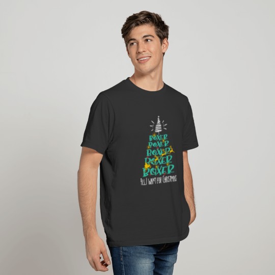 Boxer Christmas Dog breed Christmas Tree T Shirts