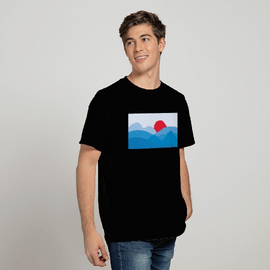 Minimalist Sun Blue T Shirts