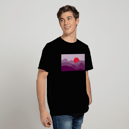 Minimalist Sun Dark Orchid Purple T Shirts